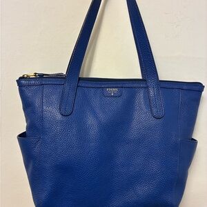 Fossil Royal Blue Pebbled Tote